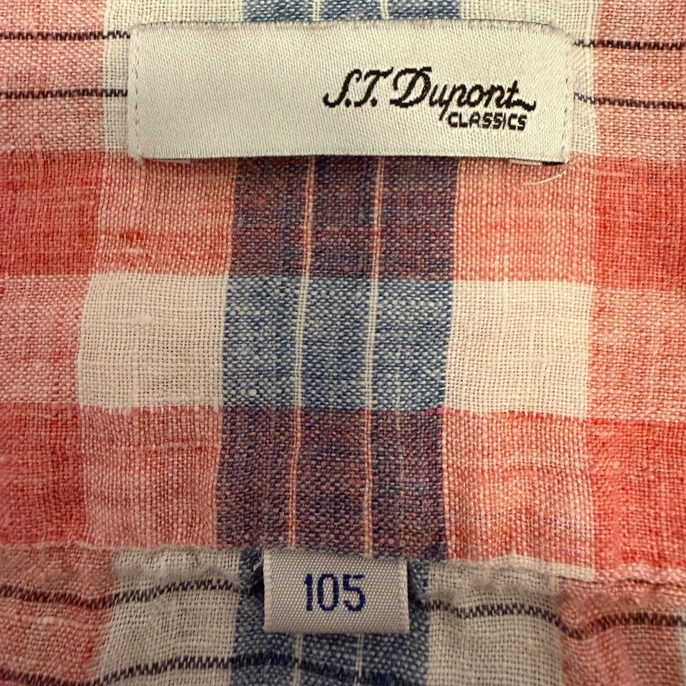 S.T. Dupont Vintage Men’s Classic Red and Blue Plaid Button Down Shirt - Picture 3 of 6